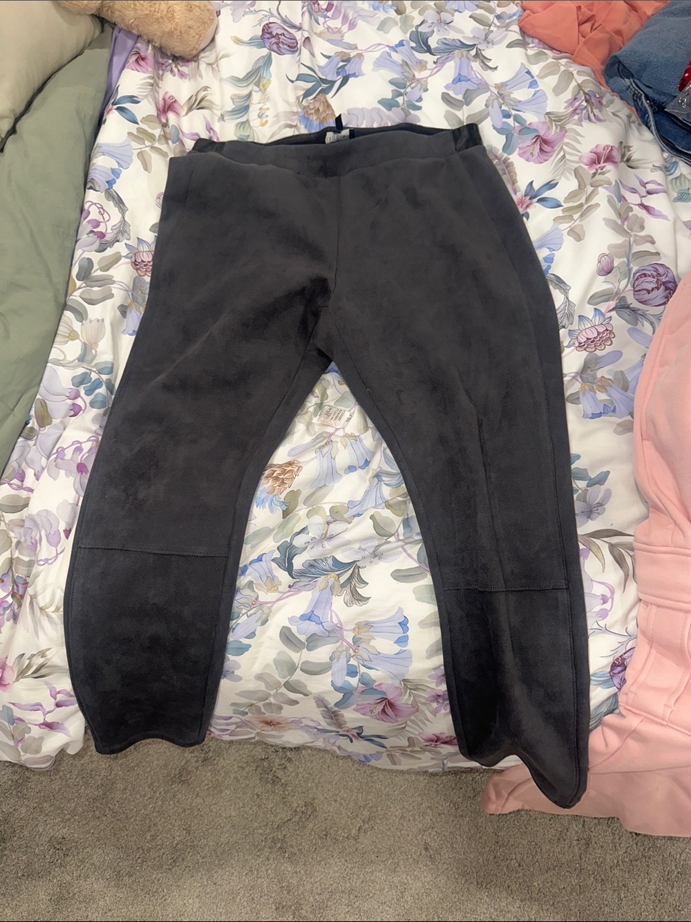 White House Black Market Black Suede-Look Leggings